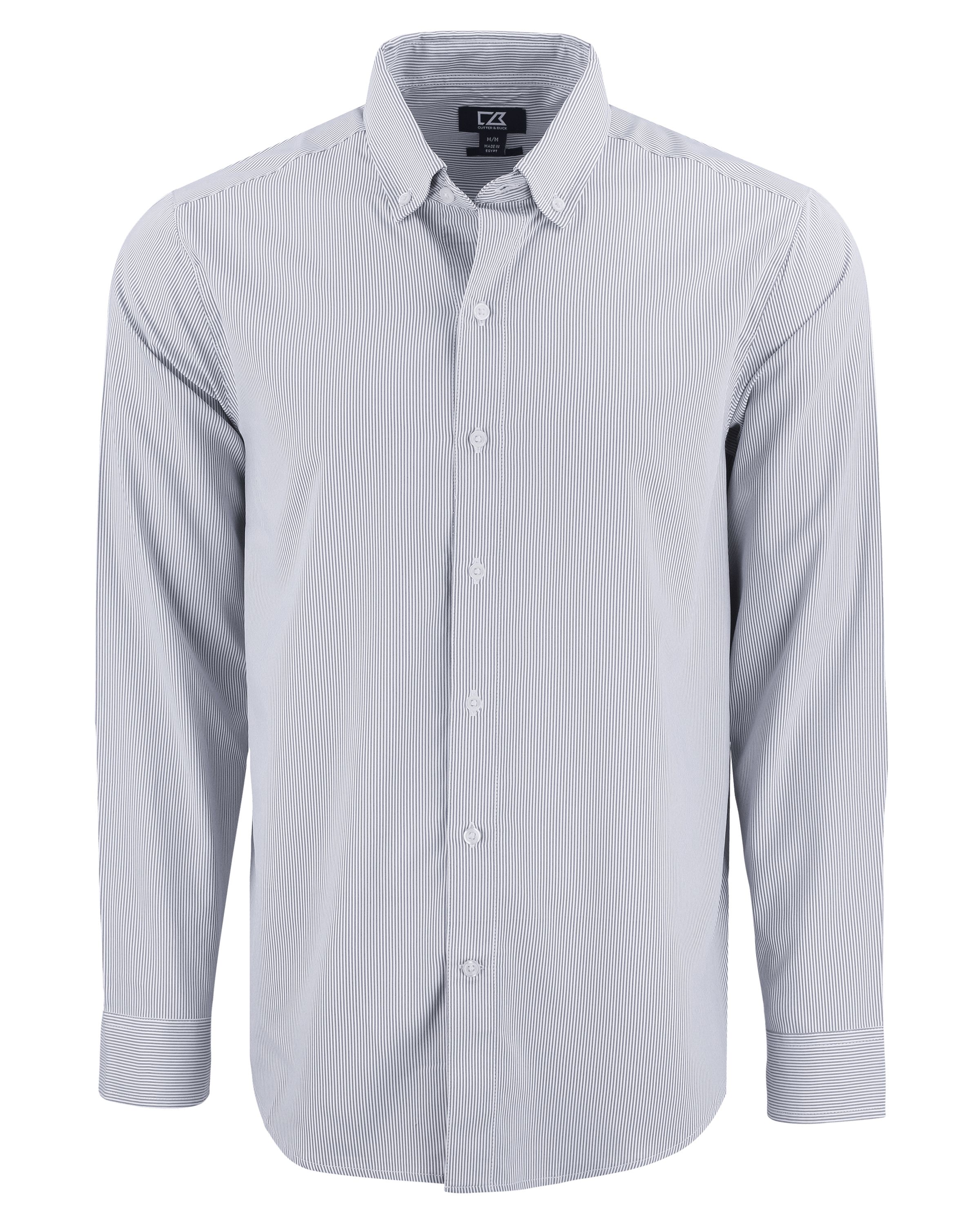 CB Skyline Epic Confidence Recycled Pinstripe Mens Big & Tall Long Sleeve Dress Shirt-Cutter &#38; Buck
