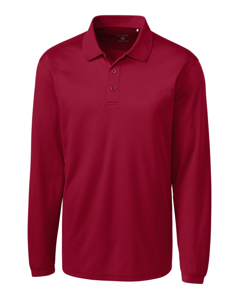 Clique Ice Pique Tech Mens Long Sleeve Polo 75