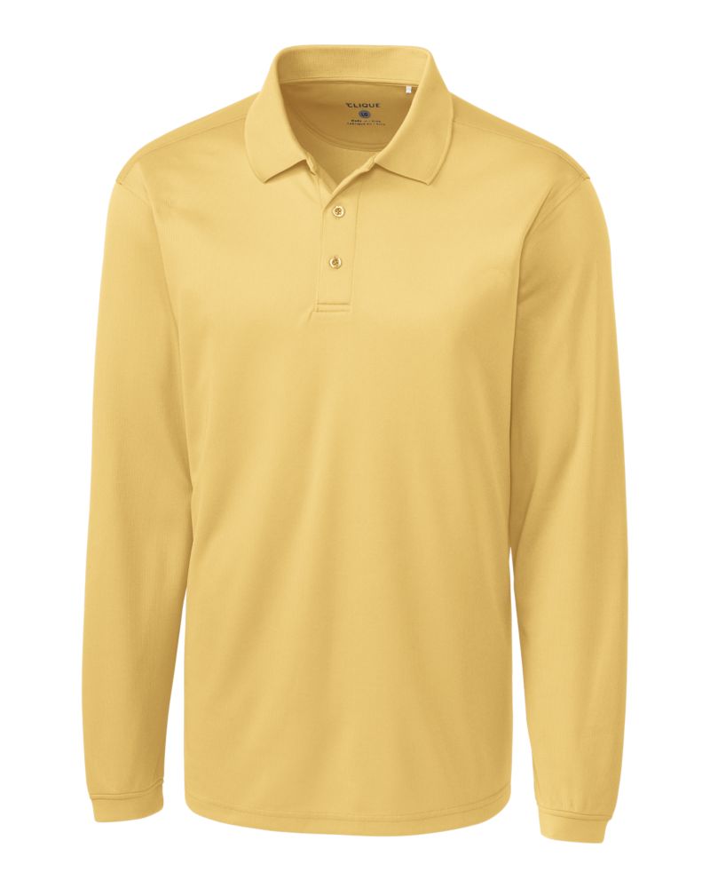 Clique Ice Pique Tech Mens Long Sleeve Polo 90