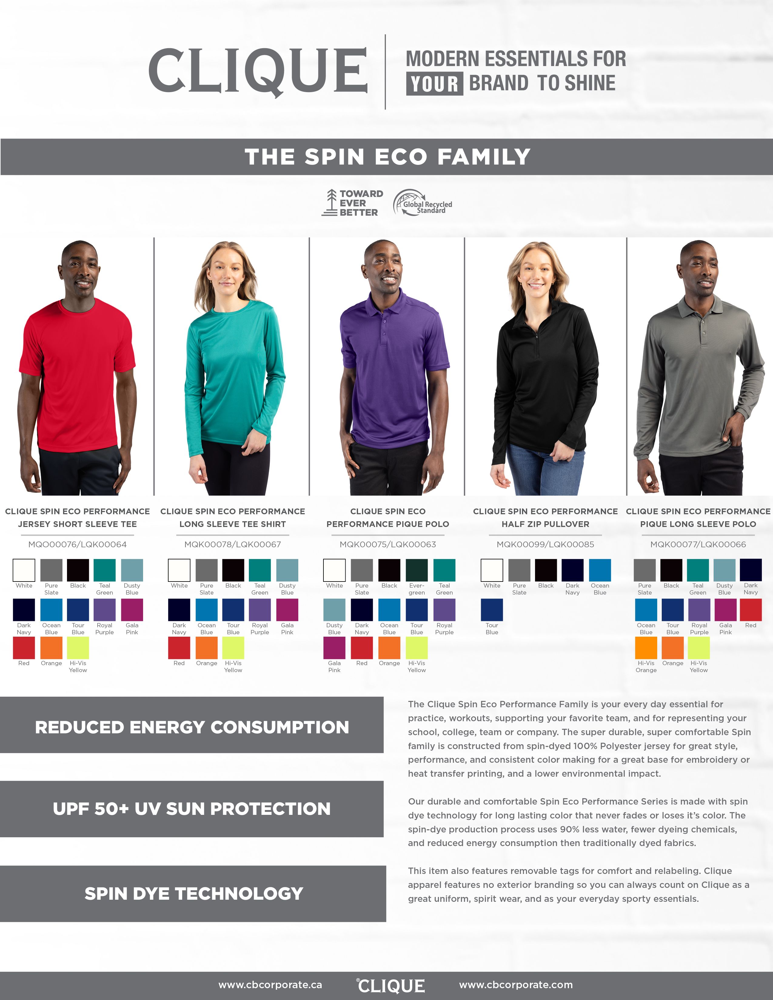 Clique Spin Solution-dyed Performance Interlock Mens Half Zip 85