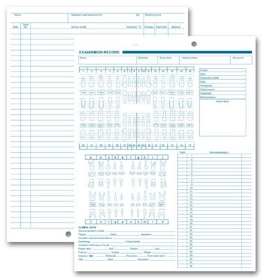 Dental Record Forms for Your Dentistry Office Business Checks Catalog