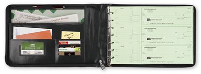 3-On-A-Page Zippered Leather Look Vinyl Portfolio