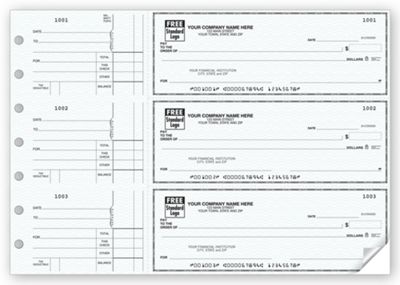 3-On-A-Page Business Size Checks, Voucher
