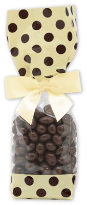 Brown & Cream Cello Bags, 2 x 1 7/8 x 9 1/2'