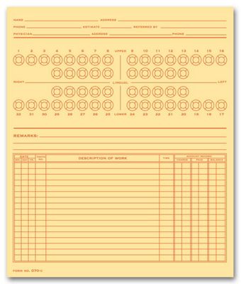 Dental Exam Record Forms Dental Record Forms