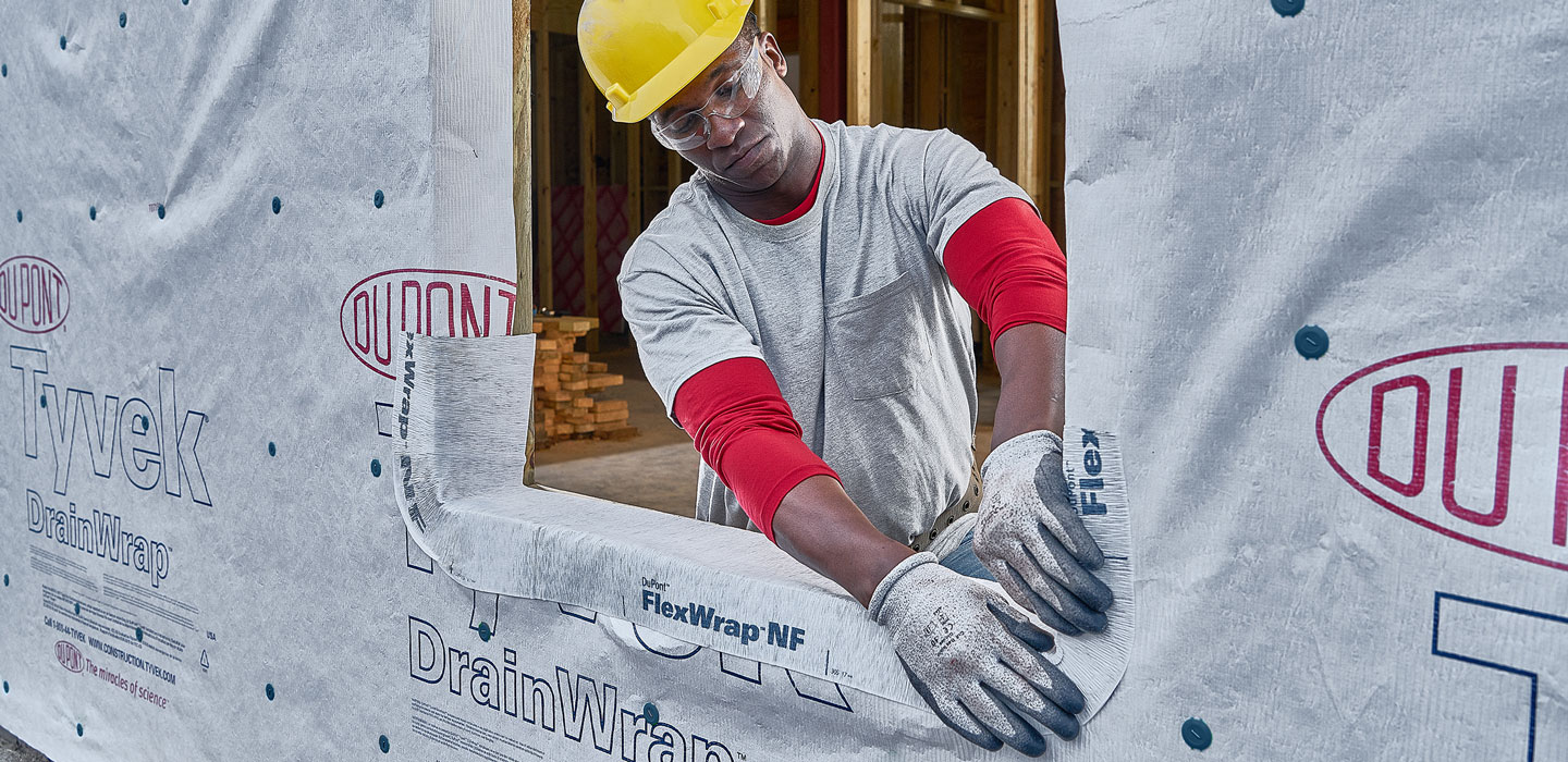 DuPont 5 ft. x 200 ft. Tyvek HomeWrap with Flashing Tape and FlexWrap Pack  HDXXTYVK1 - The Home Depot