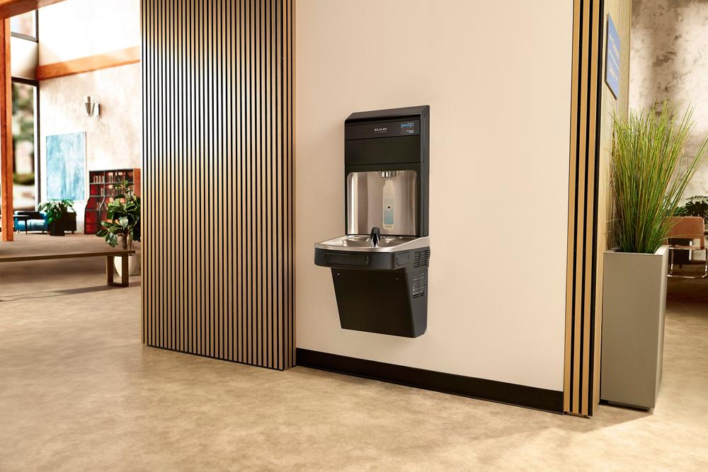 Elkay Pro Filtration Bottle FIlling Station Black and Stainless Steel