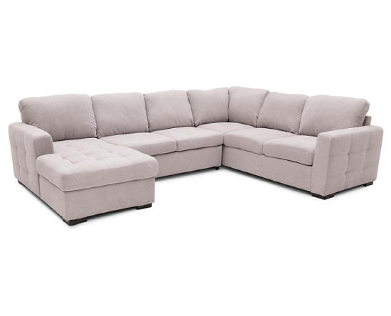 Caruso 3 Pc Fabric Sleeper Sectional, 3 Piece Sectional Sofa With Sleeper