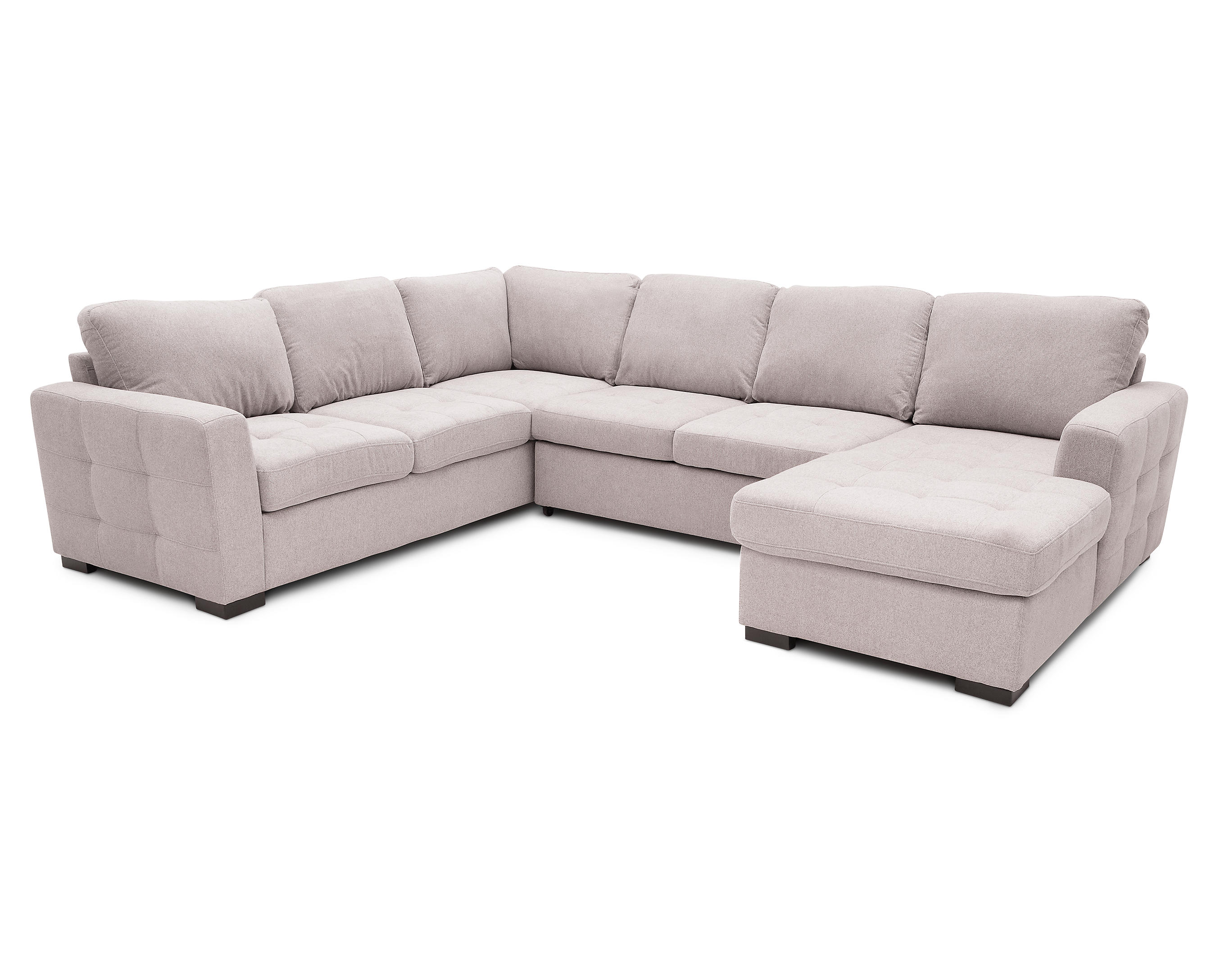 Caruso 3 Pc Fabric Sleeper Sectional, Tan Sectional Sleeper Sofa