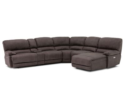 Elevations 6 Pc Dark Gray Reclining Sectional Furniture Row