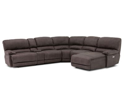 Elevations 6 Pc Dark Gray Reclining Sectional Furniture Row