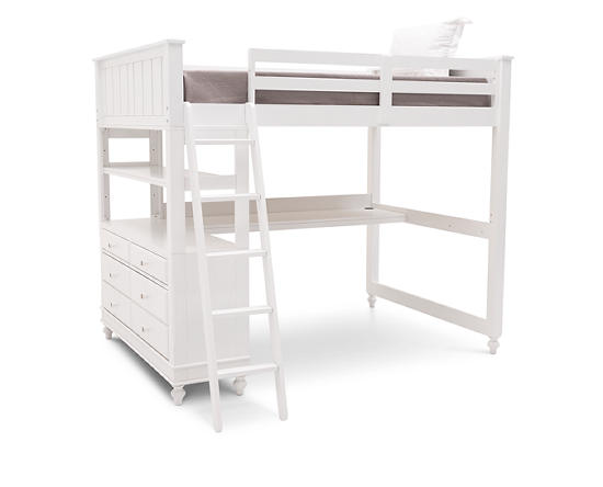 Lake House Loft Bed With Desk, Bunk Bed With Desk Under