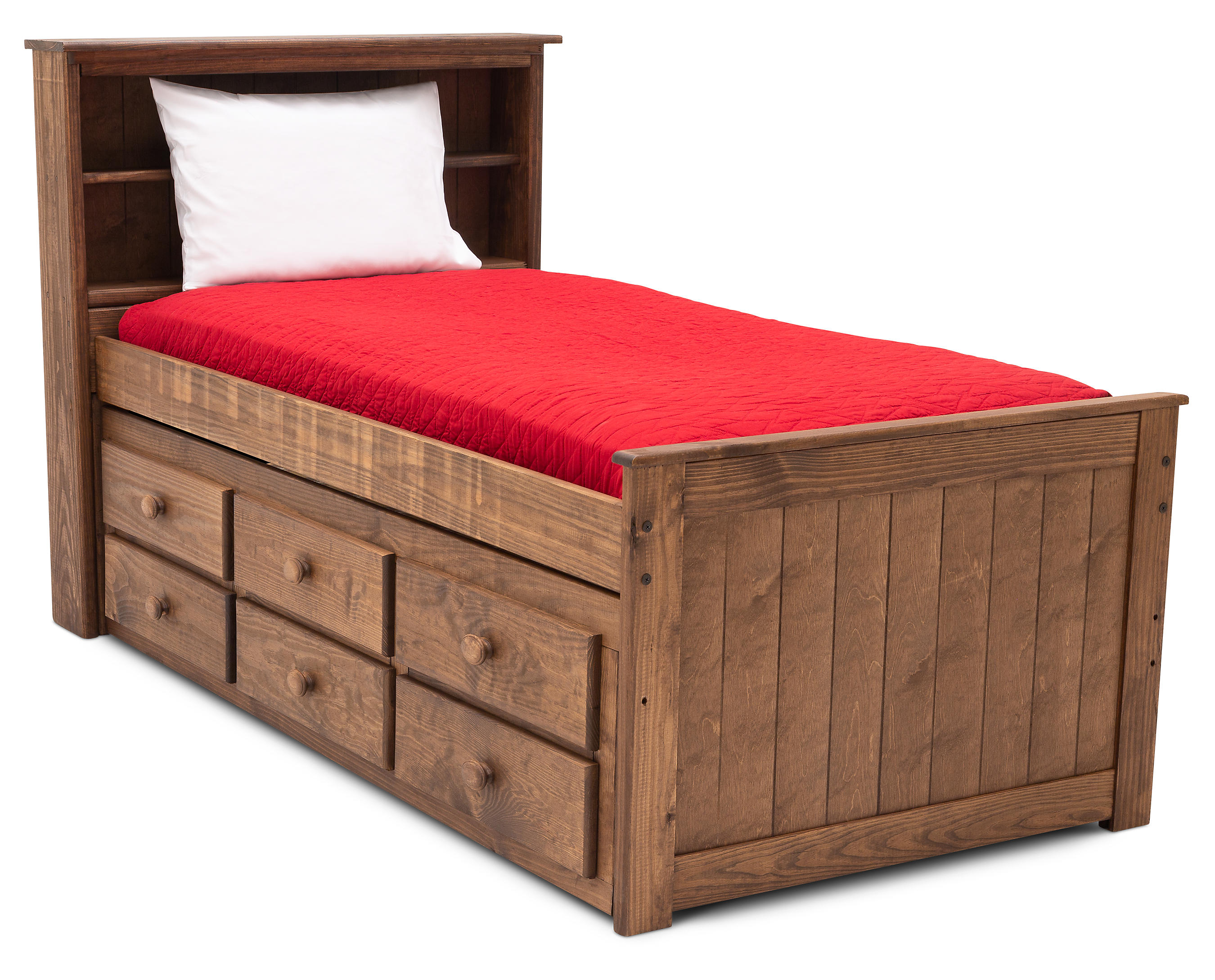 Moab Bookcase Bed W Twin Trundle, Ranger Twin Bookcase Bed