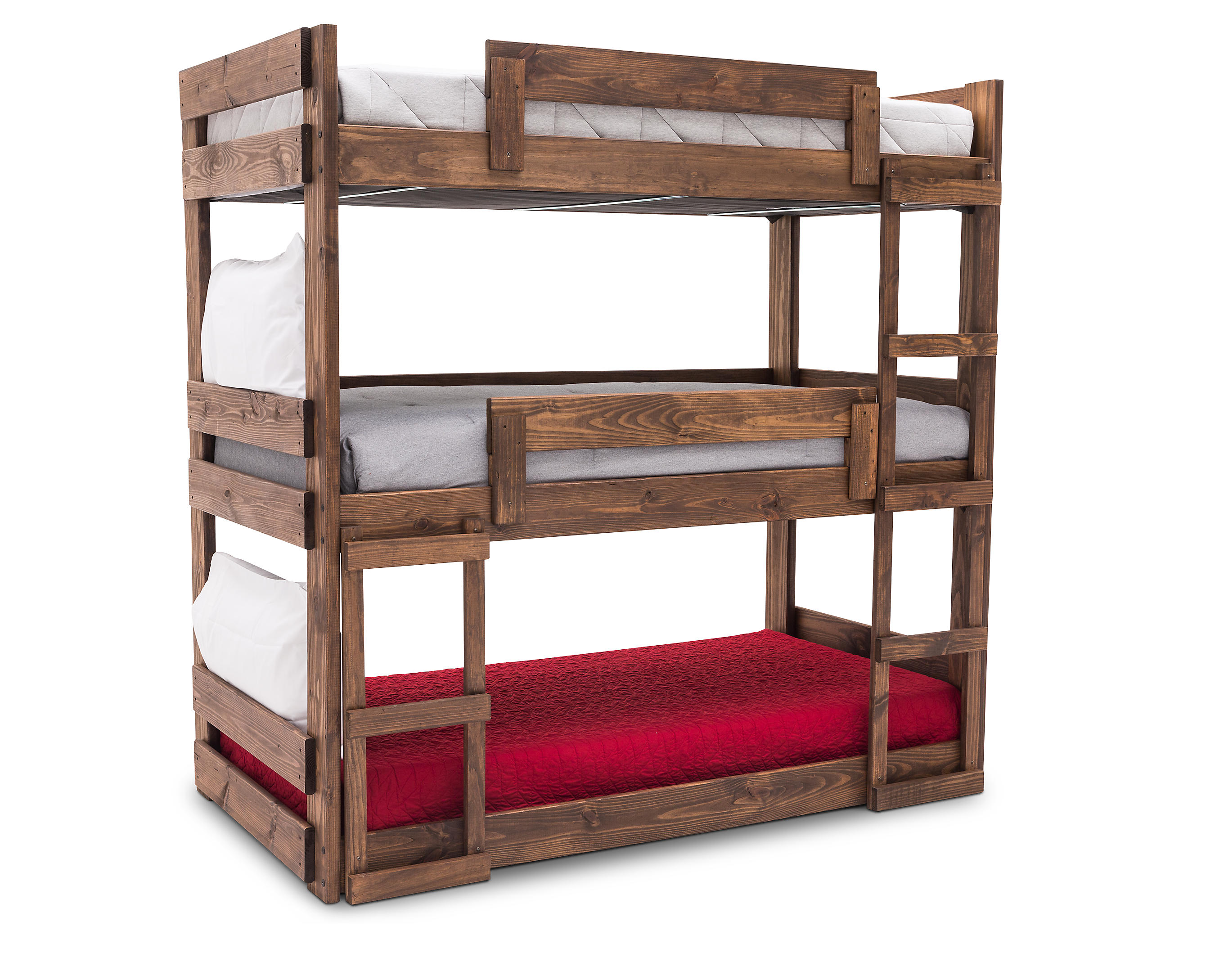 Moab Twin Triple Bunk Bed Furniture Row, Three Level Bunk Bed