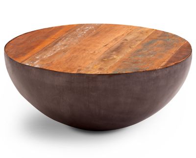 coffee table round iron furniture reese row