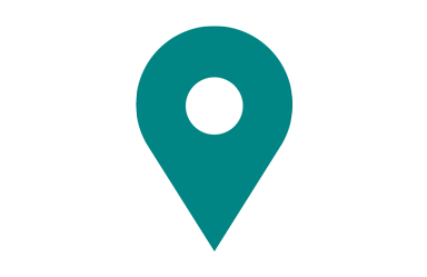 GPS pin-drop icon colored dark teal