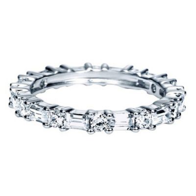 14k White Gold Contemporary Eternity Band Anniversary Band | AN5284-4W44JJ