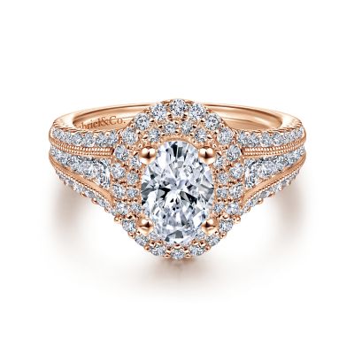 14K Rose Gold Oval Diamond Engagement Ring | ER11760O4K44JJ
