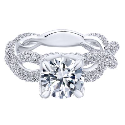 18K White Gold Round Diamond Engagement Ring | ER13446R8W84JJ