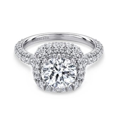 18K White Gold Round Diamond Engagement Ring | ER13658R6W84JJ