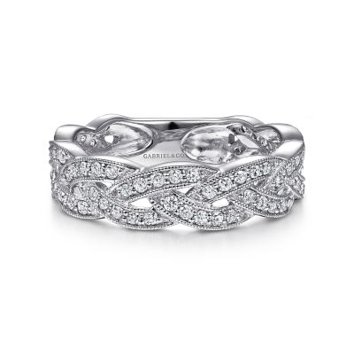 14k White Gold Stackable Ladies' Ring | LR5673W45JJ