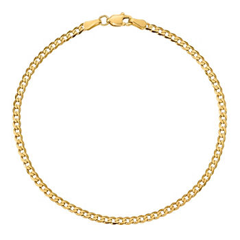 14K Gold 8 Inch Solid Curb Chain Bracelet