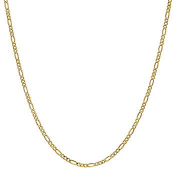 14K Gold 20 Inch Semisolid Figaro Chain Necklace