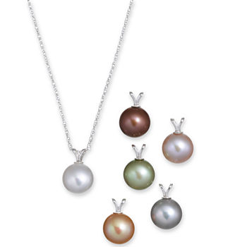 9-10mm Cultured Freshwater Pearl Pendant Necklace Set