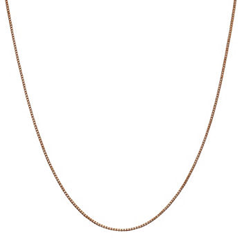 14K Rose Gold Solid Box Chain Necklace
