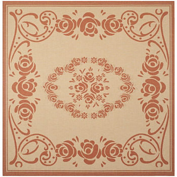 Safavieh Courtyard Collection Kalya Floral Indoor/Outdoor Square Area Rug