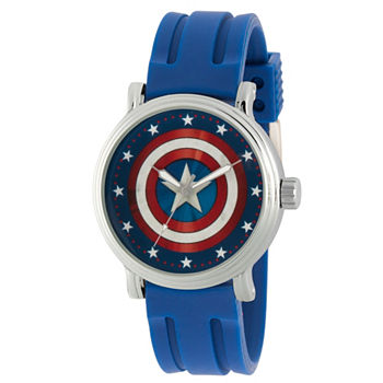 Avengers Captain America Marvel Mens Blue Strap Watch Wma000268