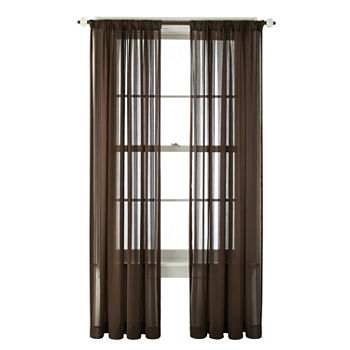 JCPenney Home Cherise Sheer Rod Pocket Single Curtain Panel