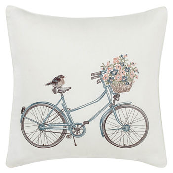 Laura Ashley Bicycle Square Throw Pillow