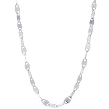 Silver Treasures Mirror Chain Sterling Silver 12 Inch Link Choker Necklace