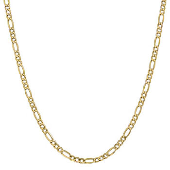 14K Gold 16 Inch Semisolid Figaro Chain Necklace