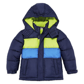 Okie Dokie Toddler Boys Hooded Water Resistant Heavyweight Puffer Jacket