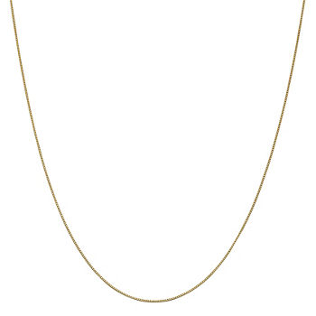 14K Gold 14-30" Solid Box Chain Necklace