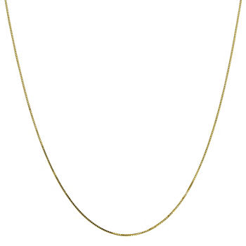 10K Gold 16-24" Solid Box Chain Necklace
