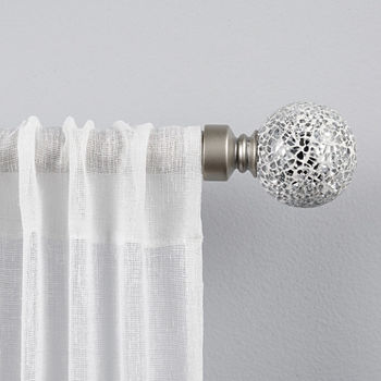 Exclusive Home Curtains White Mosaic 1 IN Adjustable Curtain Rod