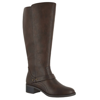 Easy Street Womens Jewel Stacked Heel Riding Boots