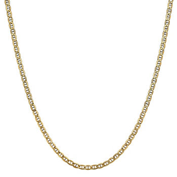 14K Gold 24 Inch Semisolid Anchor Chain Necklace