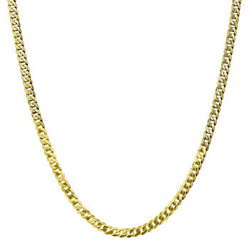 10K Gold Solid Curb Chain Necklace