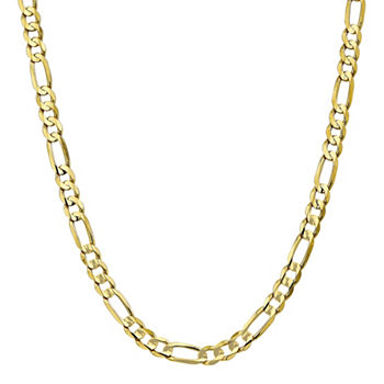 10K Gold 20 Inch Solid Figaro Chain Necklace
