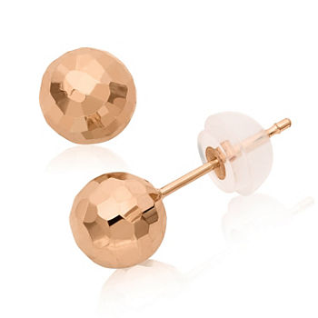 14K Rose Gold 6mm Ball Stud Earrings