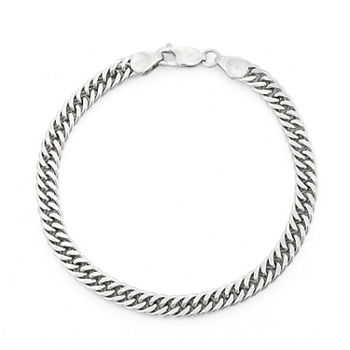 Sterling Silver 8 1/2 Inch Solid Curb Chain Bracelet