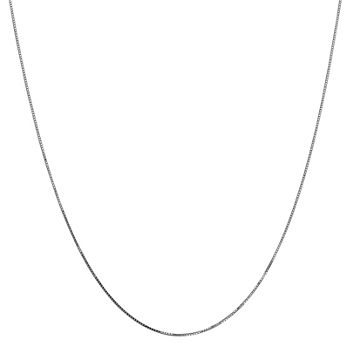 14K White Gold 14-24" Solid Box Chain Necklace