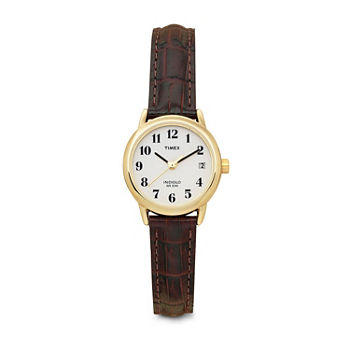 Timex® Womens Leather Croco Strap Watch