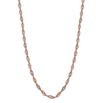 14K Rose Gold 18 Inch Solid Chain Necklace