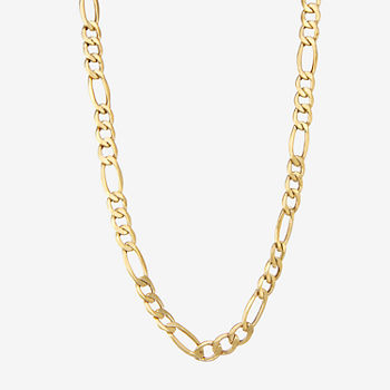 10K Gold 18 Inch Hollow Figaro Chain Necklace