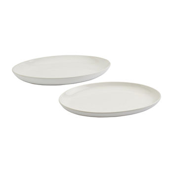 Denmark 2pc Oval Earthenware Serving Platter